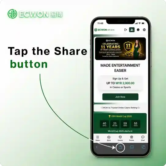 Tap share Button